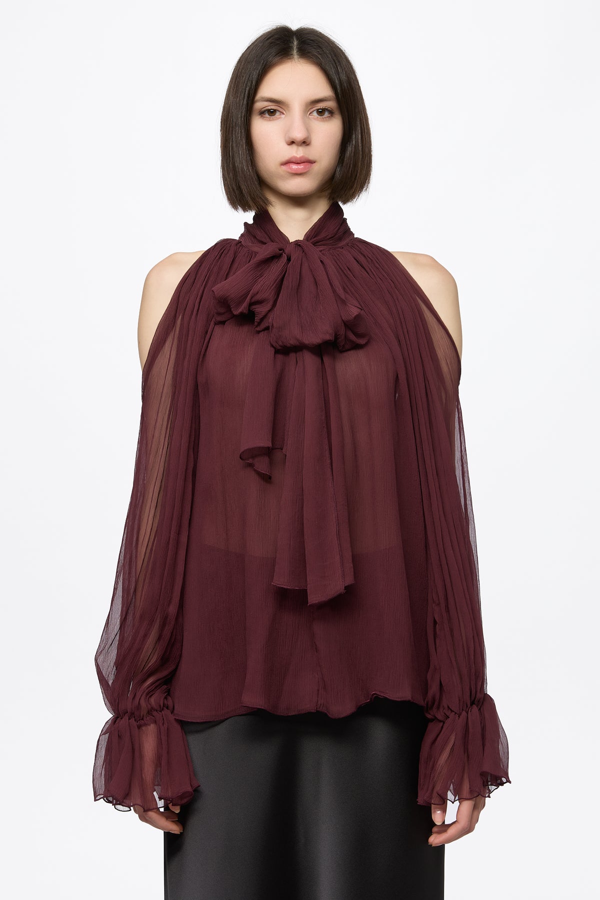 Wine chiffon shirt