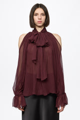 Wine chiffon shirt