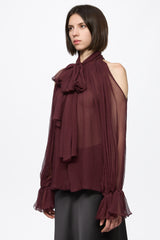 Wine chiffon shirt