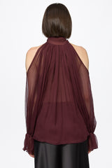 Wine chiffon shirt