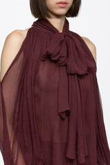 Wine chiffon shirt