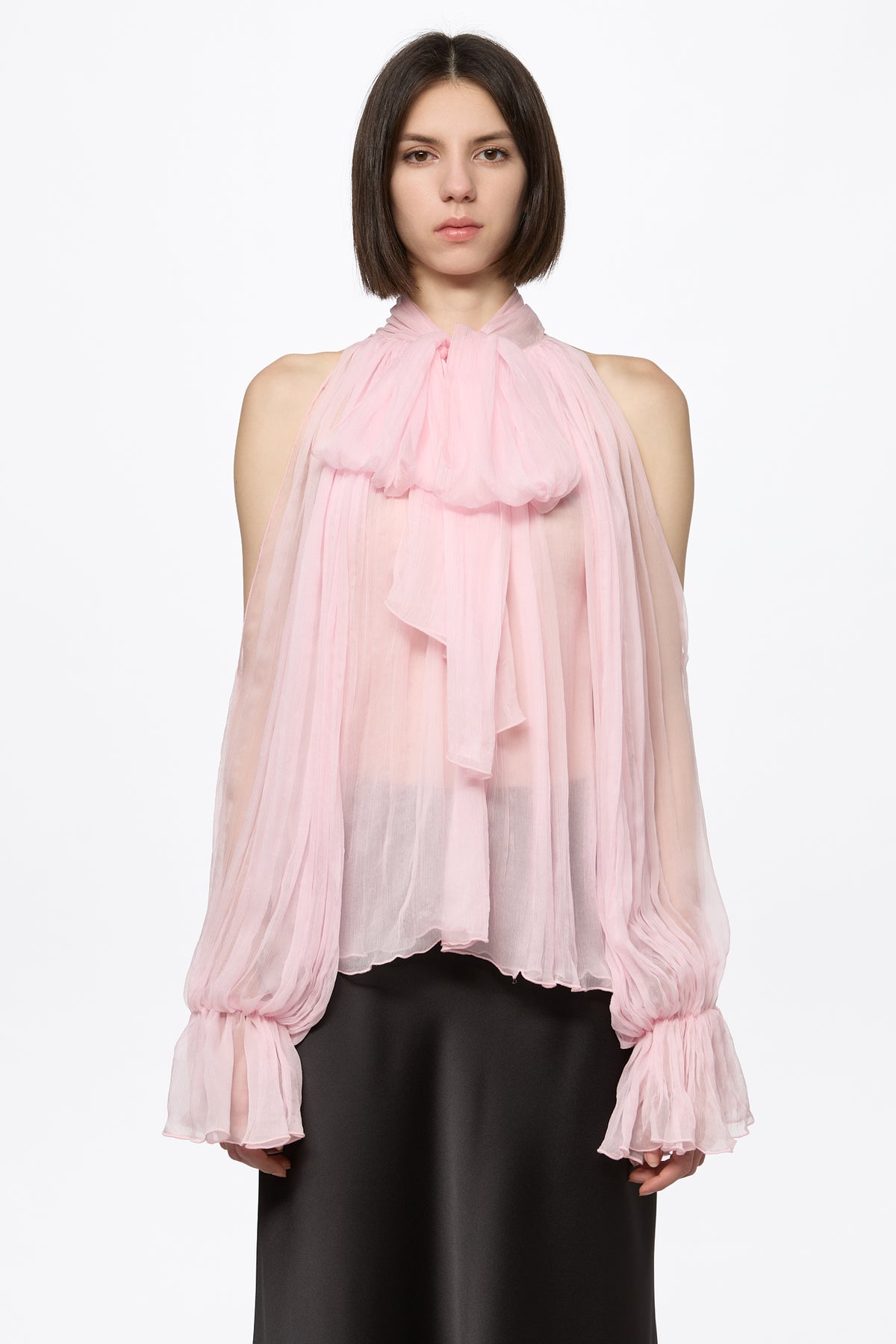 Baby pink chiffon shirt