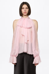 Baby pink chiffon shirt