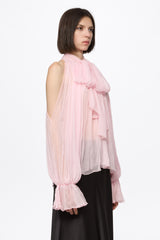 Baby pink chiffon shirt