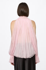 Baby pink chiffon shirt