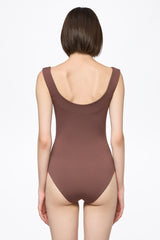 Corset bodysuit in milky brown