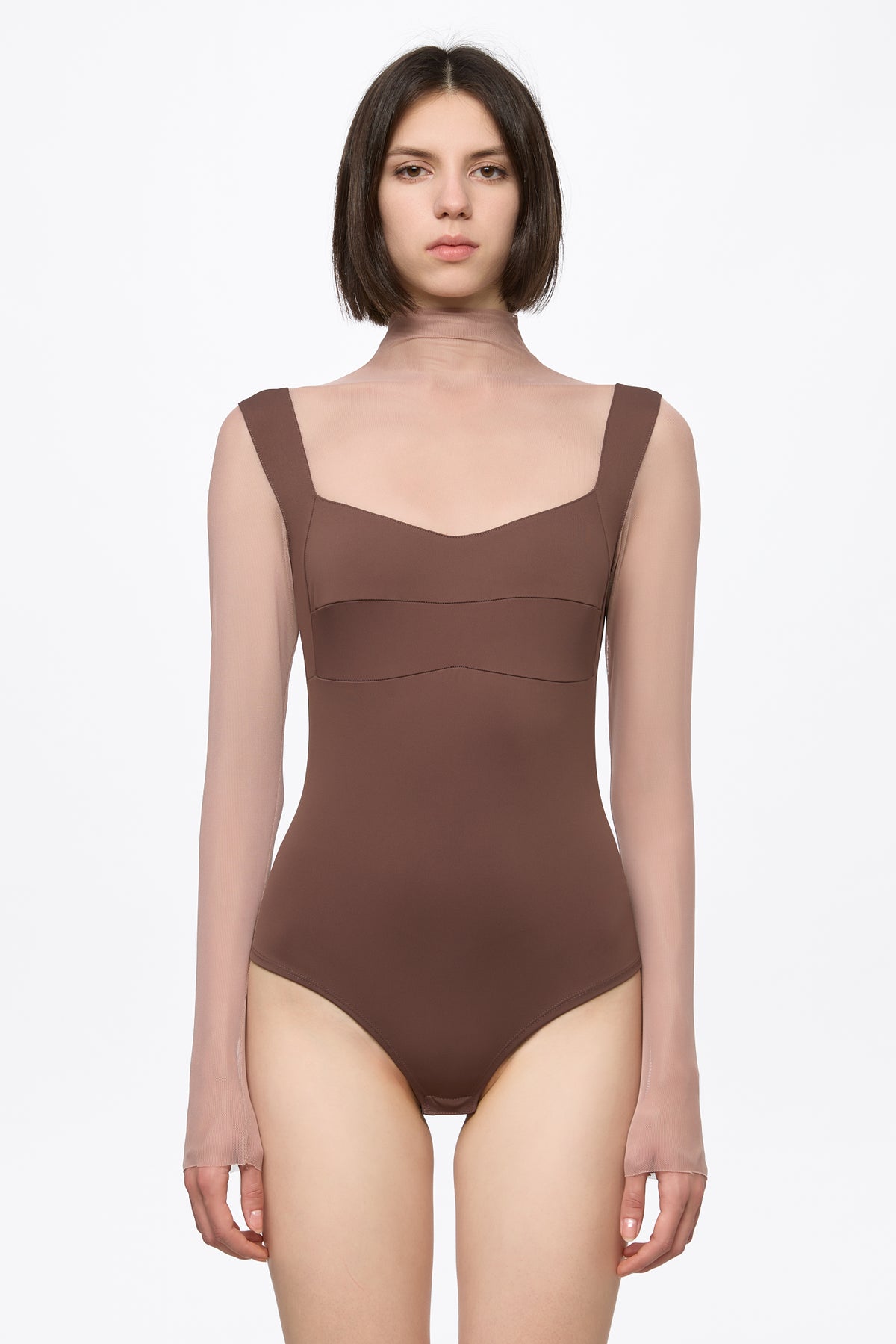 Brown Bodysuit with Bra corset