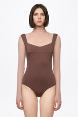 Brown Bodysuit with Bra corset