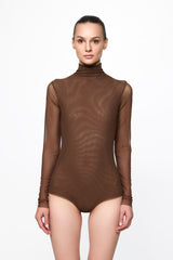 High neck tulle bodysuit