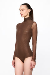 High neck tulle bodysuit
