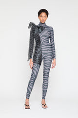 Tiger Grey Print Catsuit