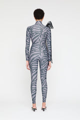 Tiger Grey Print Catsuit